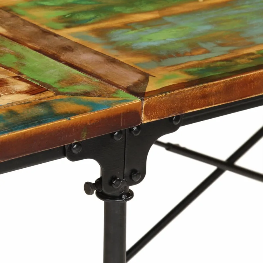 Table à manger 220x90x77 cm bois massif de récupération - 7
