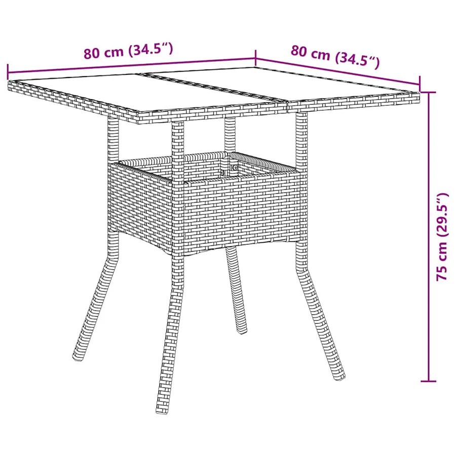 Ensemble de salle à manger pour jardin 5 pcs Noir polyrotin - 11
