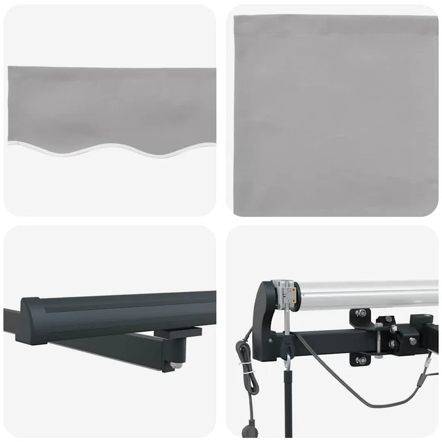 Auvent rétractable Gris clair 400 × 300 cm Polyester - 8