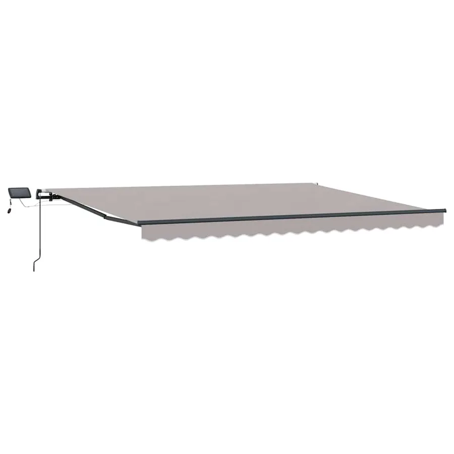 Auvent rétractable Gris clair 400 × 300 cm Tissu et Aluminium - 2