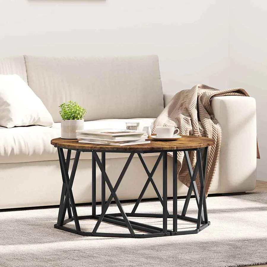 Table basse Chêne fumé 80 x 80 x 42 cm