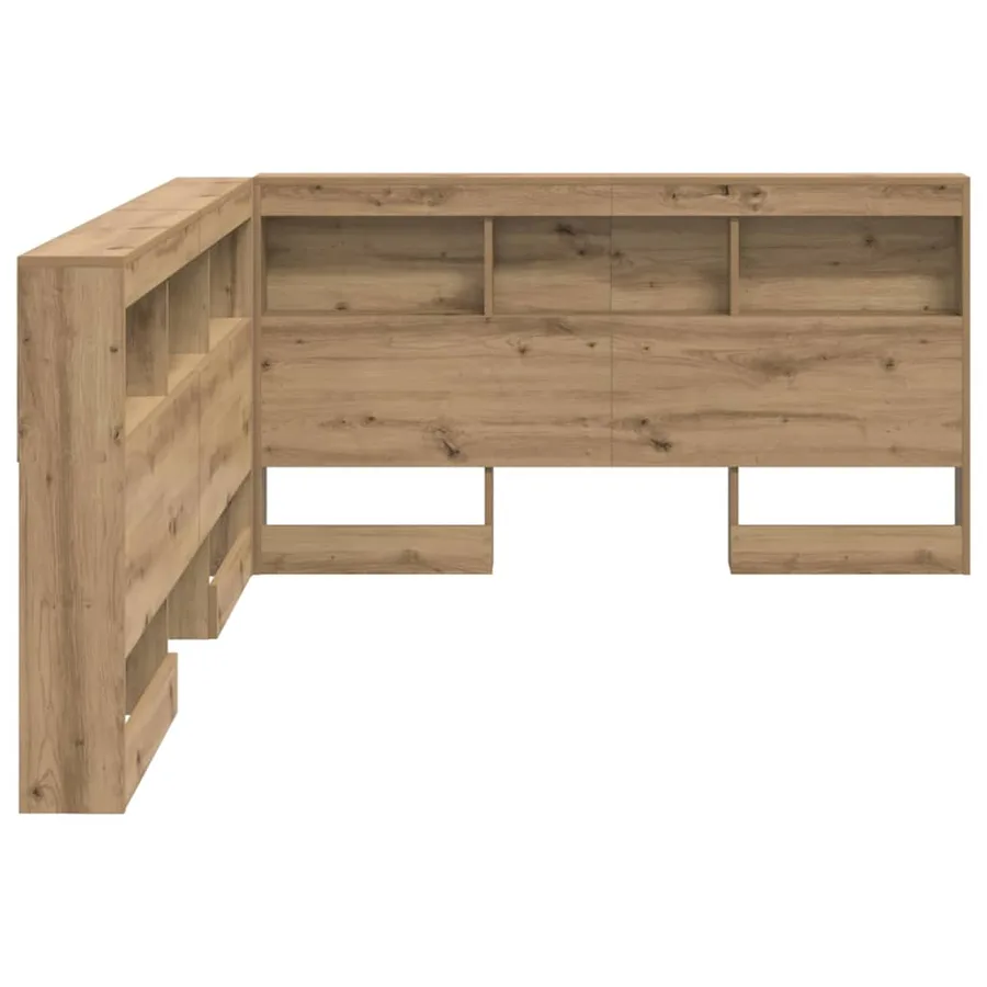 Tête de lit de rangement Chêne artisanal Bois d'ingénierie - 7