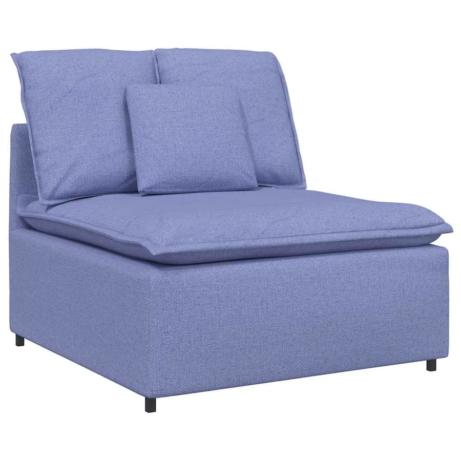 Canapé modulable avec coussins en tissu bleu jean - 4