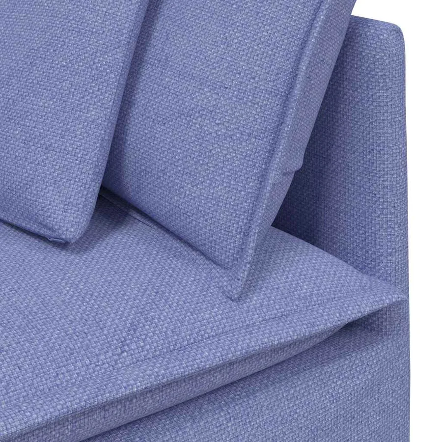 Canapé modulable avec coussins en tissu bleu jean - 8