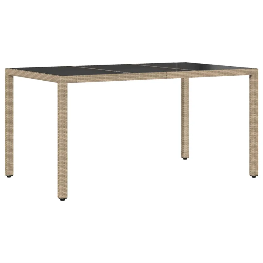 Ensemble de salle à manger pour jardin 7 pcs Beige polyrotin - 5