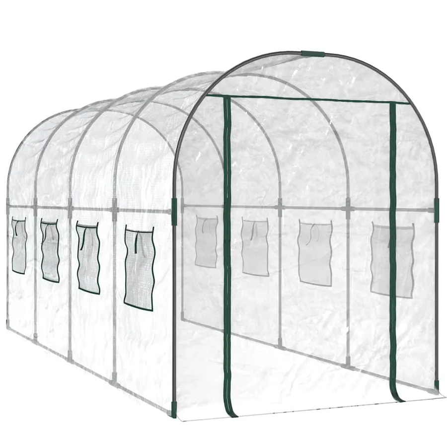 Greenhouse Transparent 160x400x190 cm PVC and powder-coated steel - 2