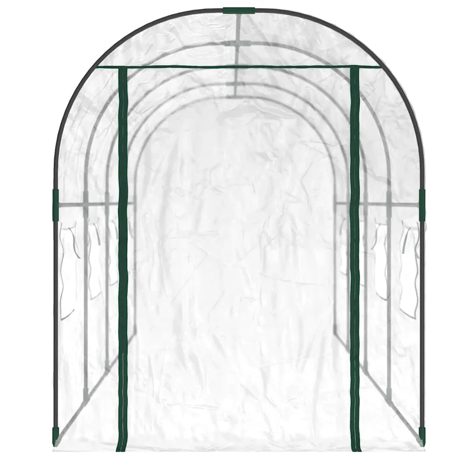Serre Transparent 160x400x190 cm PVC et acier enduit de poudre - 3
