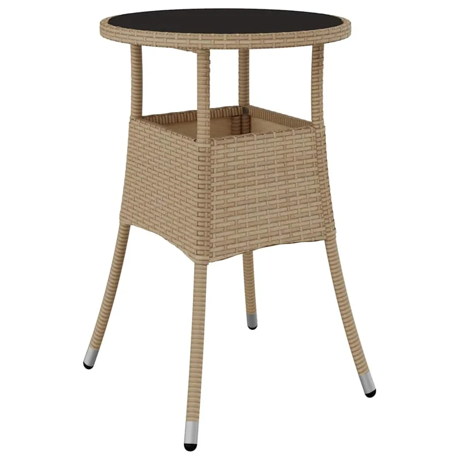 Ensemble de salle à manger pour jardin 3 pcs Beige polyrotin - 5