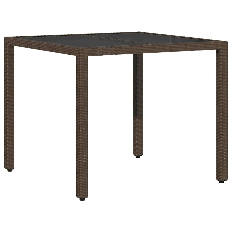 Ensemble de salle à manger pour jardin 3 pcs Marron polyrotin - 5