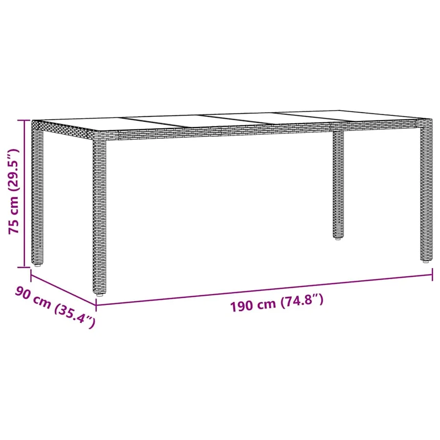 Ensemble de salle à manger pour jardin 9 pcs Marron polyrotin - 11