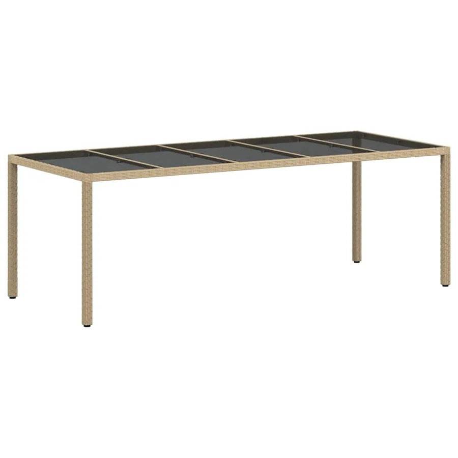 Ensemble de salle à manger pour jardin 11 pcs Beige polyrotin - 5