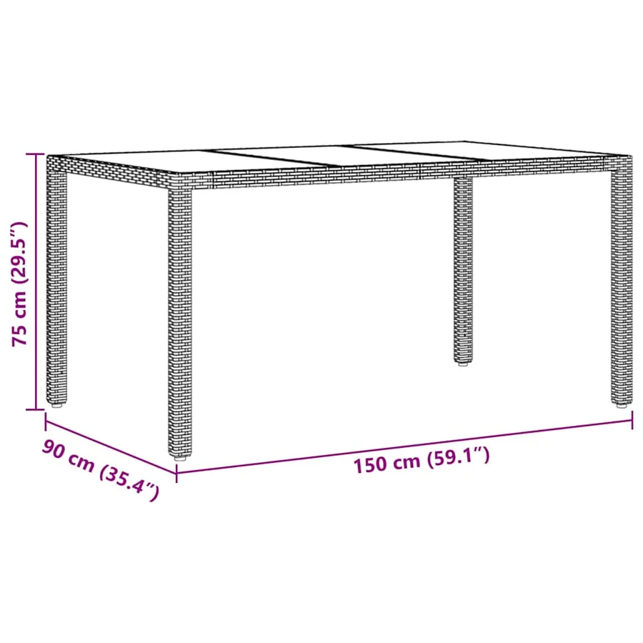 Ensemble de salle à manger pour jardin 5 pcs Beige polyrotin - 11