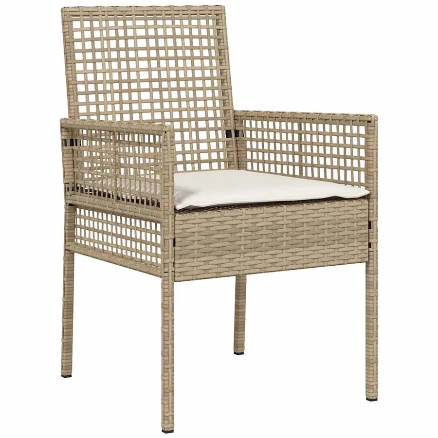 Ensemble de salle à manger pour jardin 5 pcs Beige polyrotin - 6