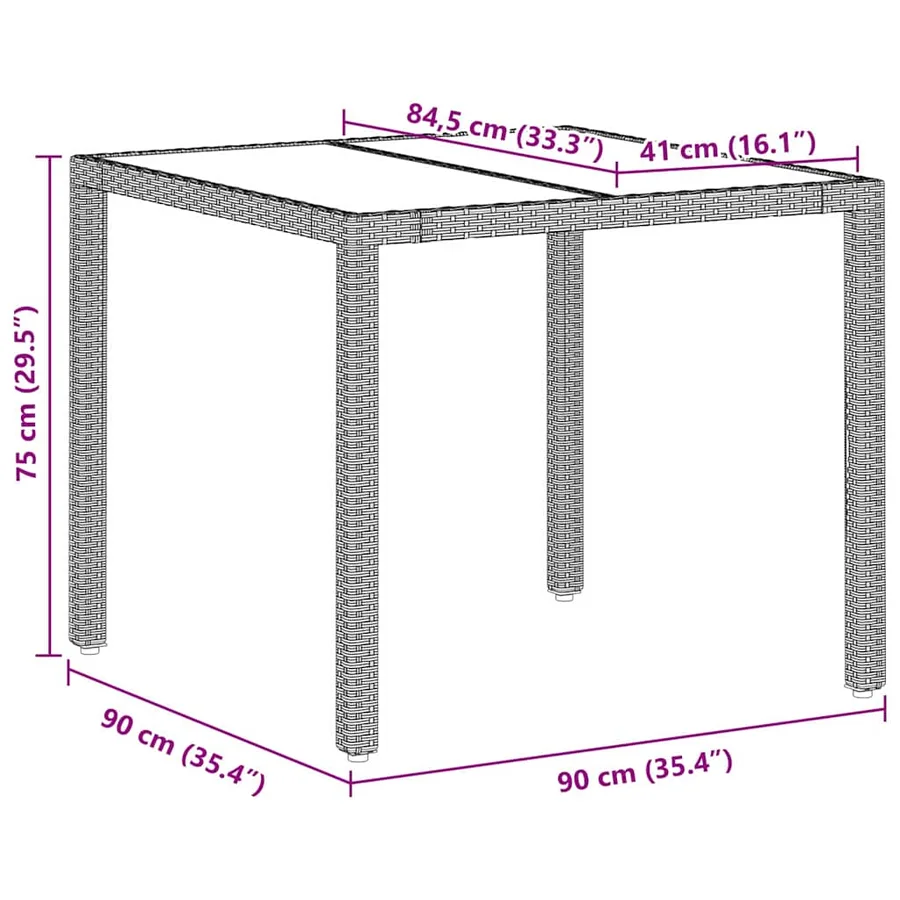Ensemble de salle à manger pour jardin 5 pcs Gris clair - 11
