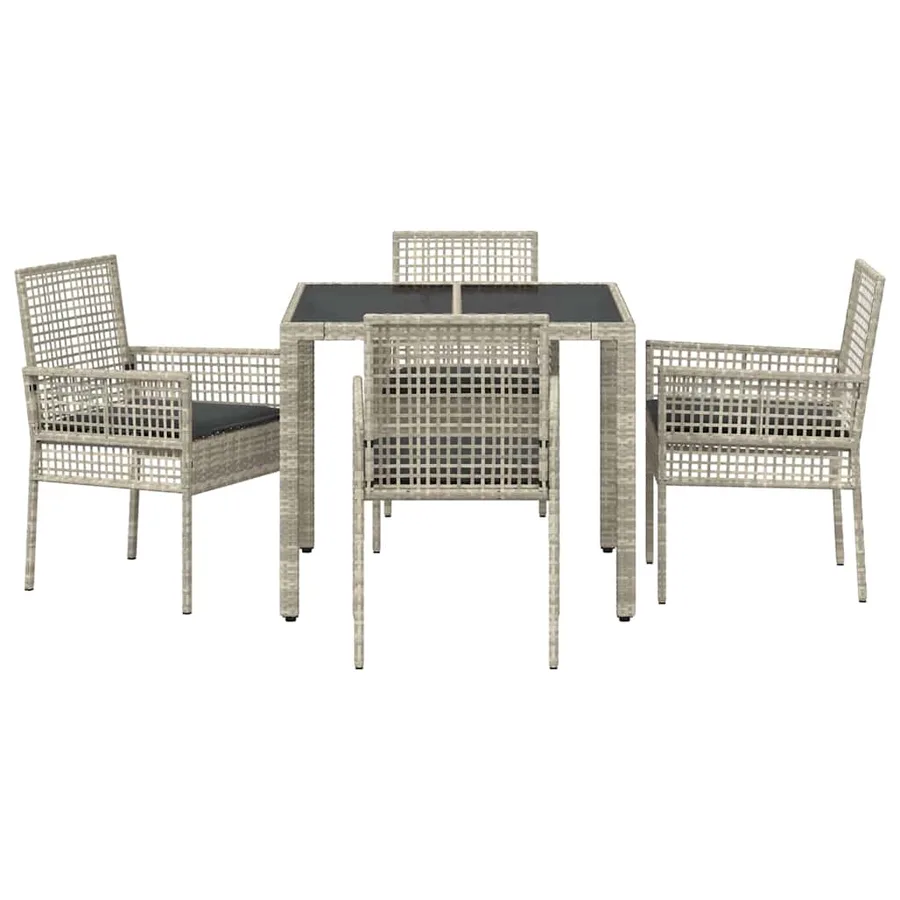 Ensemble de salle à manger pour jardin 5 pcs Gris clair - 7