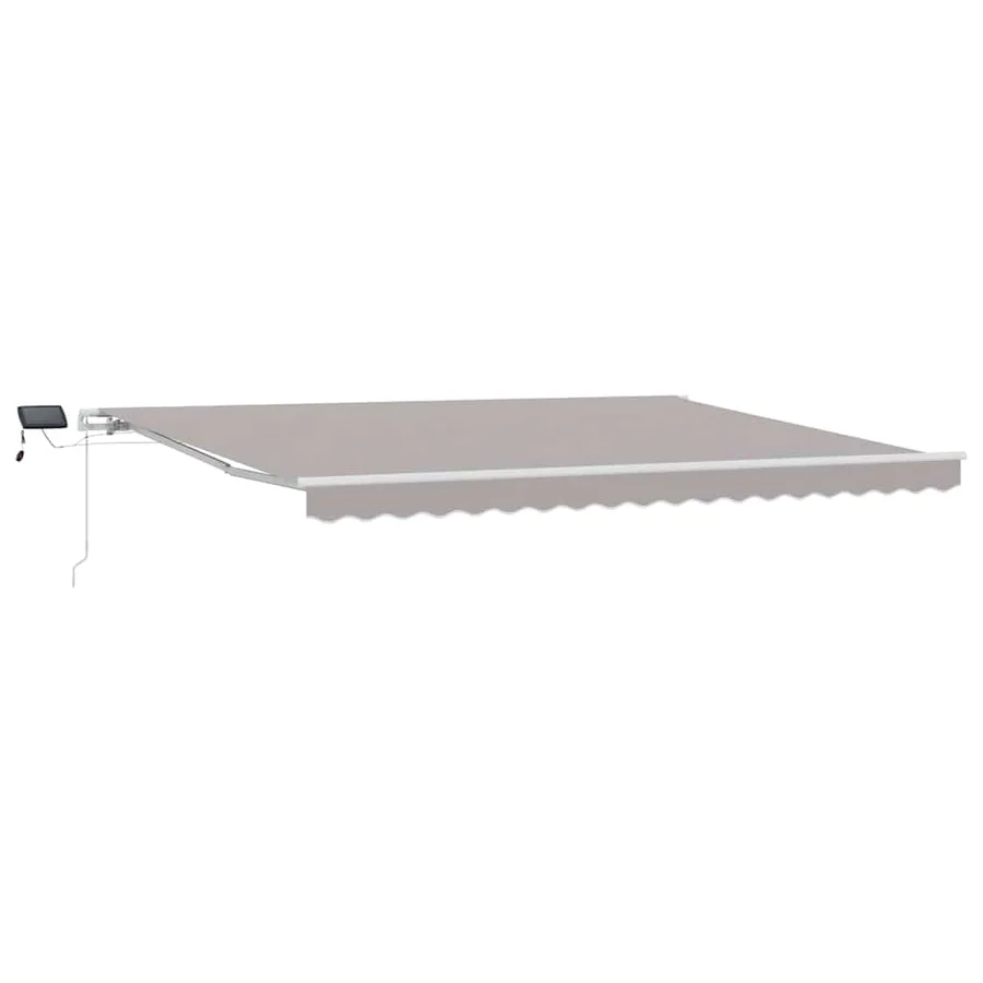 Auvent rétractable Gris clair 450 × 350 cm Tissu et Aluminium - 2