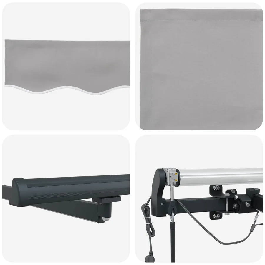 Auvent rétractable Gris clair 450 × 350 cm Polyester - 8