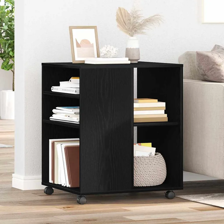 Armoire de rangement avec roue Chêne noir 60 x 53 x 72,5 cm