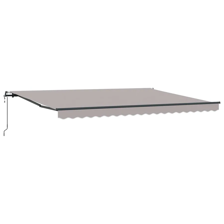 Auvent rétractable Gris clair 450 × 300 cm Tissu et Aluminium - 2