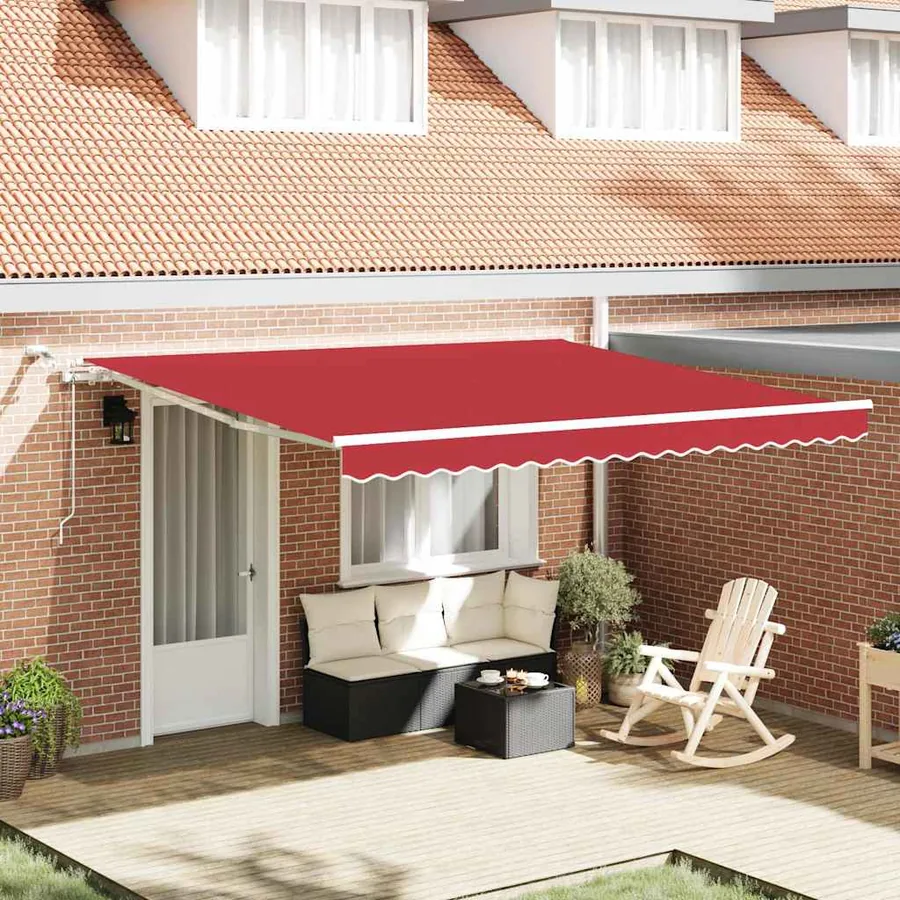 Auvent rétractable Rouge 400 × 300 cm Polyester