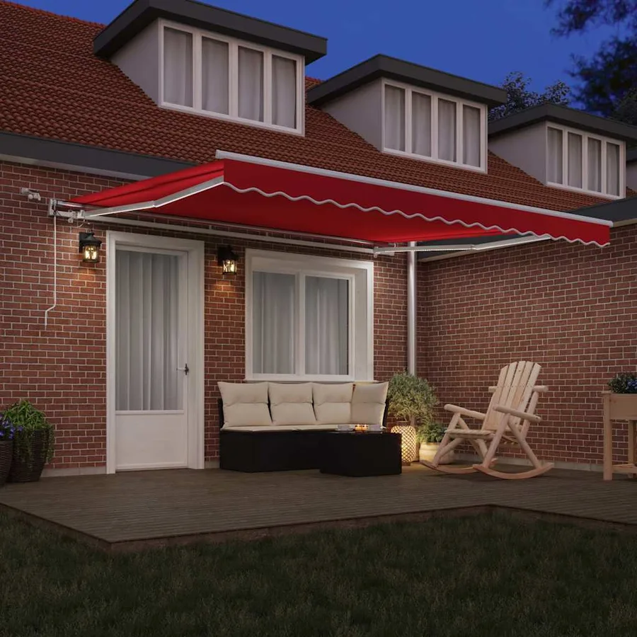 Auvent rétractable Rouge 400 × 300 cm Polyester - 3