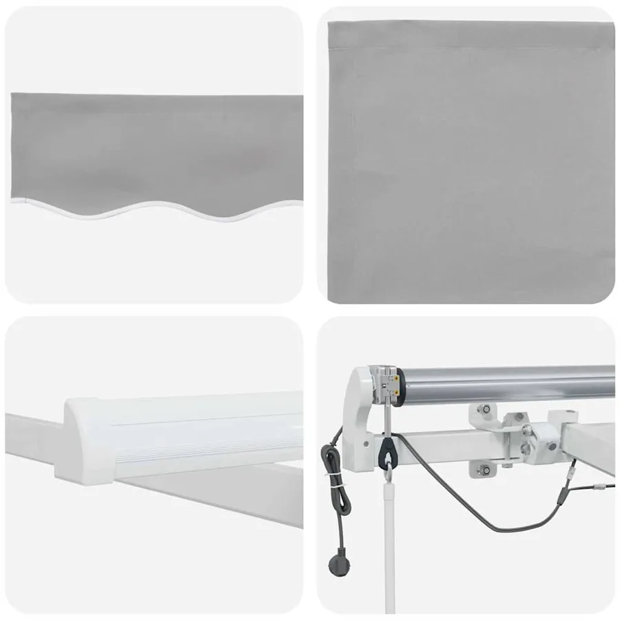 Auvent rétractable Gris clair 500 × 300 cm Polyester - 8