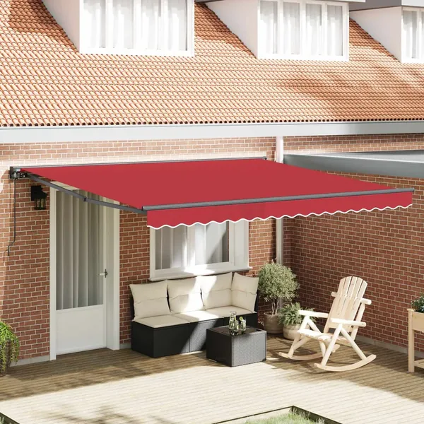Cadre d'auvent Rouge 400 × 300 cm Polyester avec revêtement PU