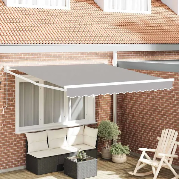 Auvent rétractable Gris clair 350 x 250 cm