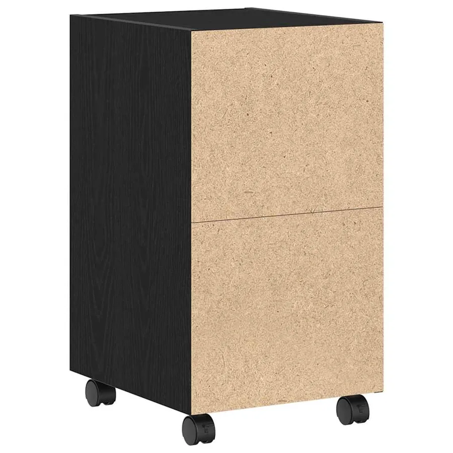 Cabinet latéral sur roulettes Chêne noir 33 x 38 x 60 cm - 4