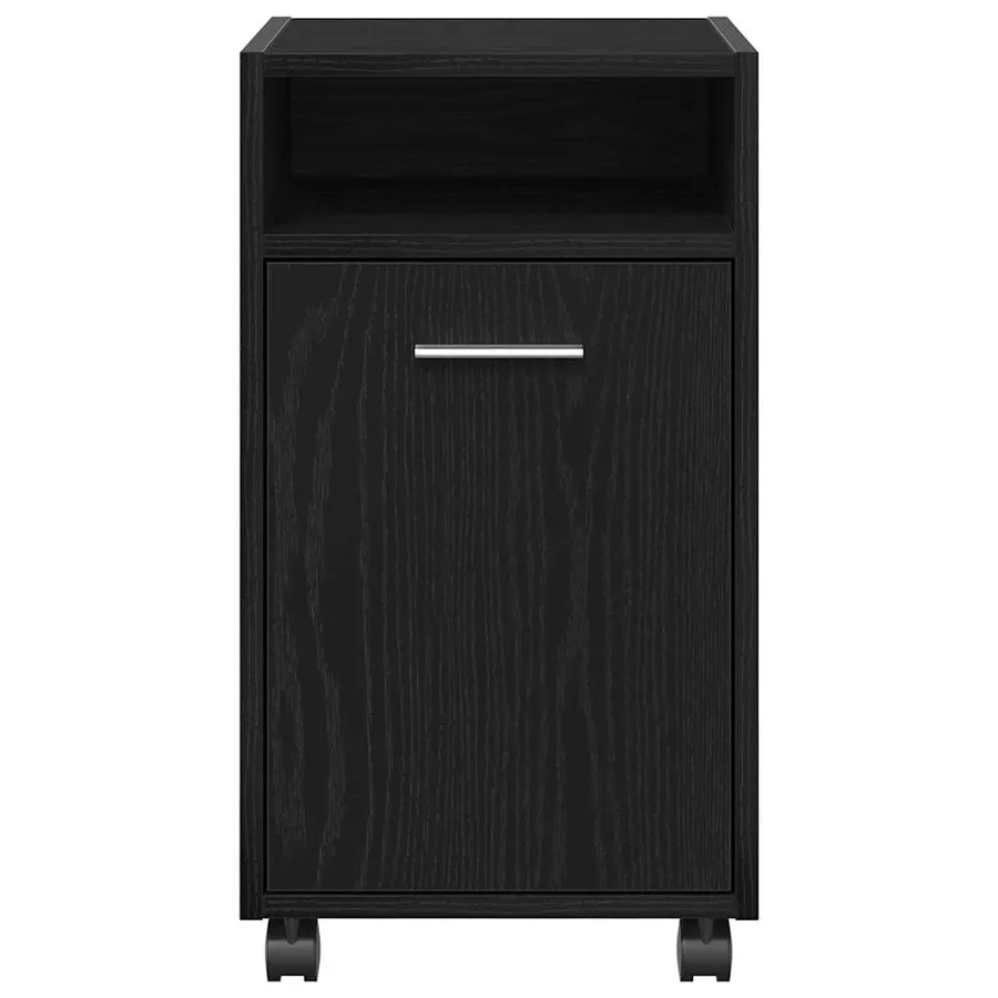 Cabinet latéral sur roulettes Chêne noir 33 x 38 x 60 cm - 5