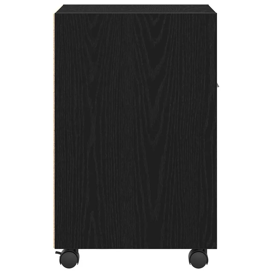 Cabinet latéral sur roulettes Chêne noir 33 x 38 x 60 cm - 6