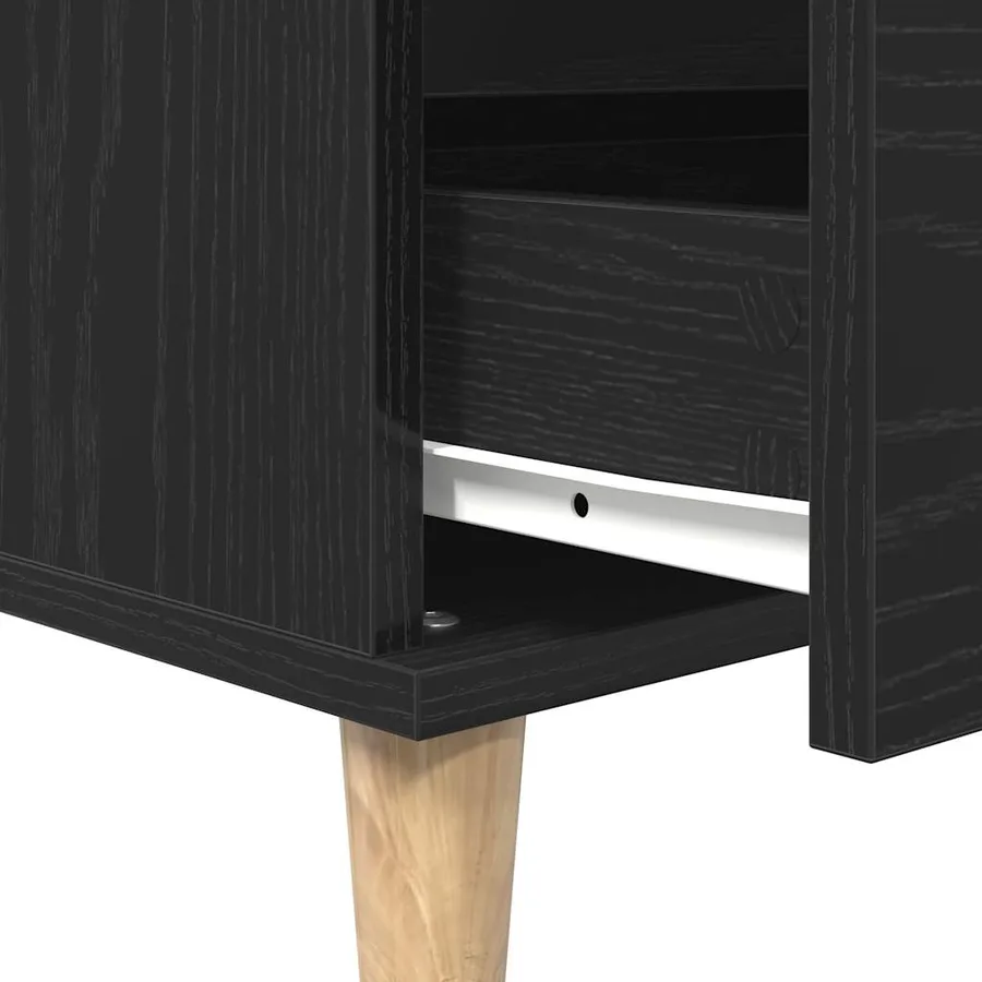 Buffet avec tiroir Chêne noir 60 x 35 x 70 cm Bois d'ingénierie - 11
