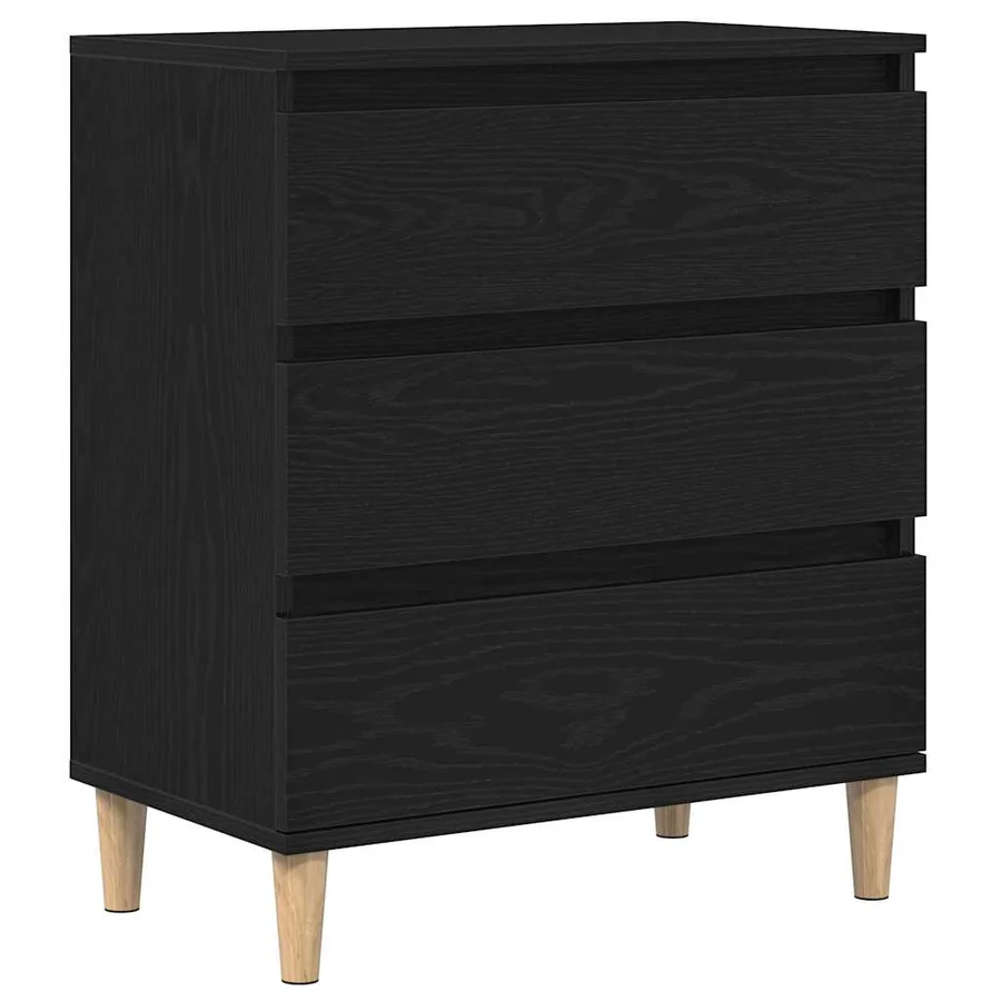 Buffet avec tiroir Chêne noir 60 x 35 x 70 cm Bois d'ingénierie - 2