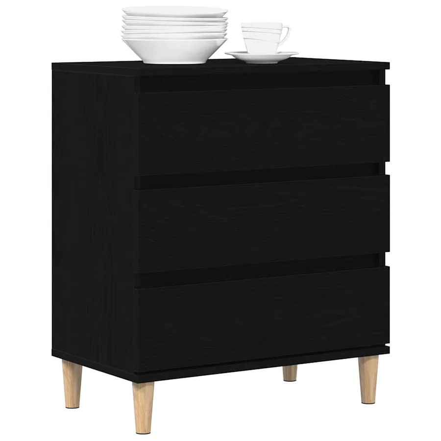 Buffet avec tiroir Chêne noir 60 x 35 x 70 cm Bois d'ingénierie - 3