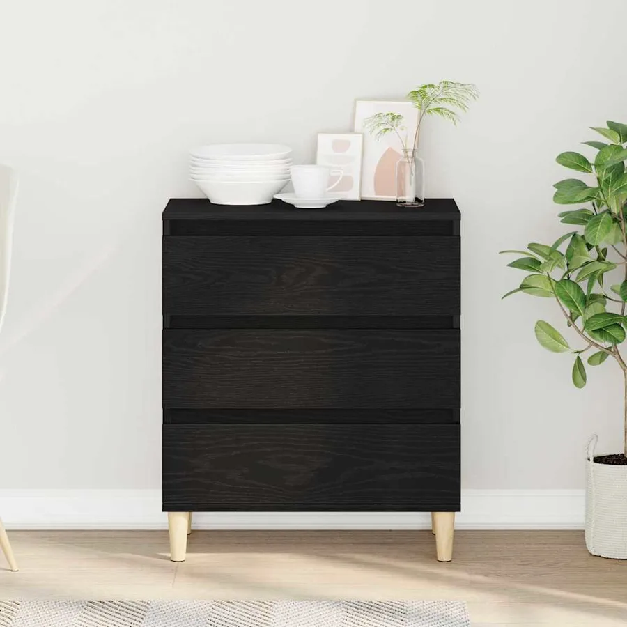 Buffet avec tiroir Chêne noir 60 x 35 x 70 cm Bois d'ingénierie - 4