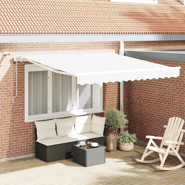 Auvent rétractable Blanc 300 x 250 cm Polyester