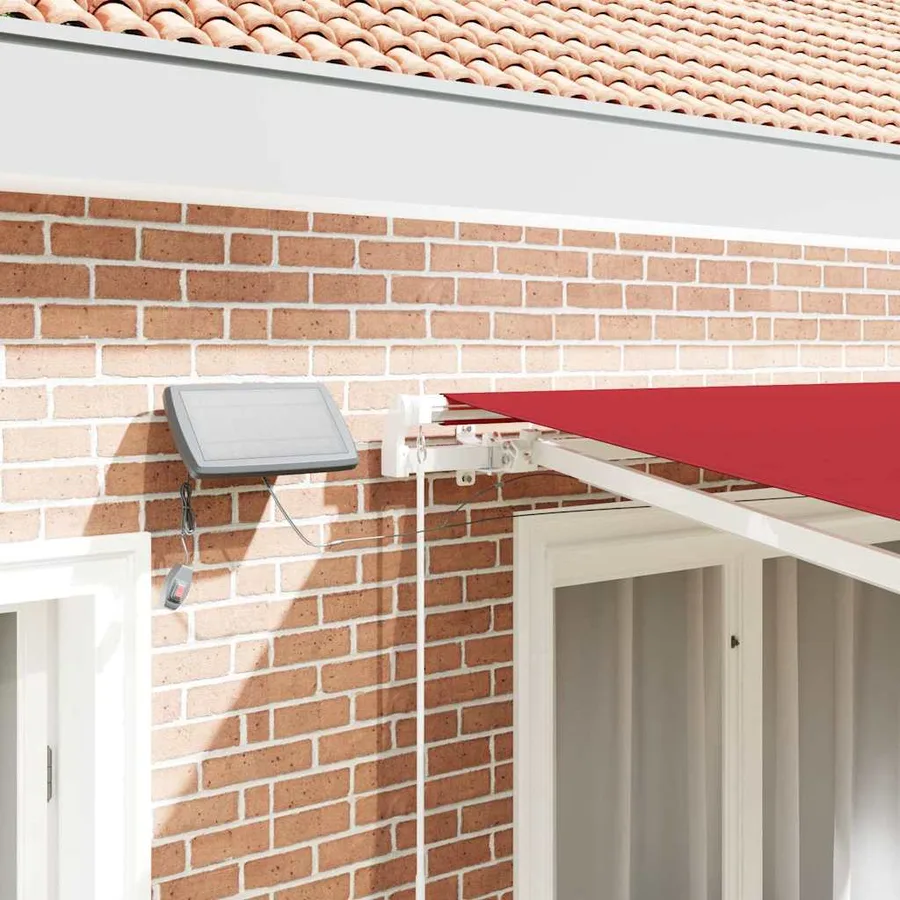 Auvent rétractable Rouge 350 x 250 cm Tissu et Aluminium - 4