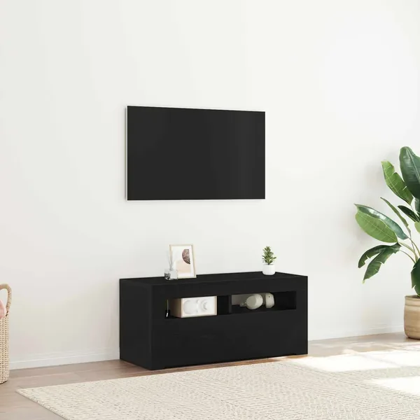 Meuble TV Chêne noir 90 x 35 x 40 cm Bois d'ingénierie