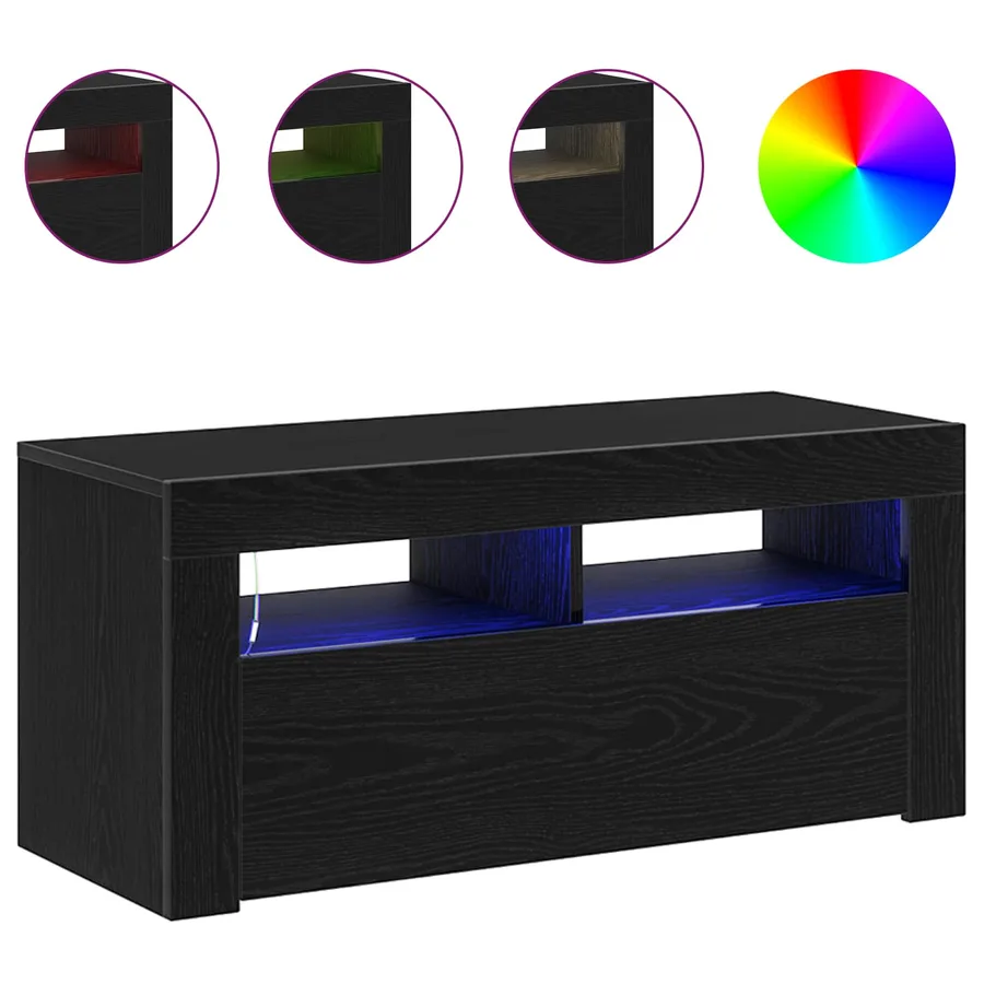 Meuble TV Chêne noir 90 x 35 x 40 cm Bois d'ingénierie - 5