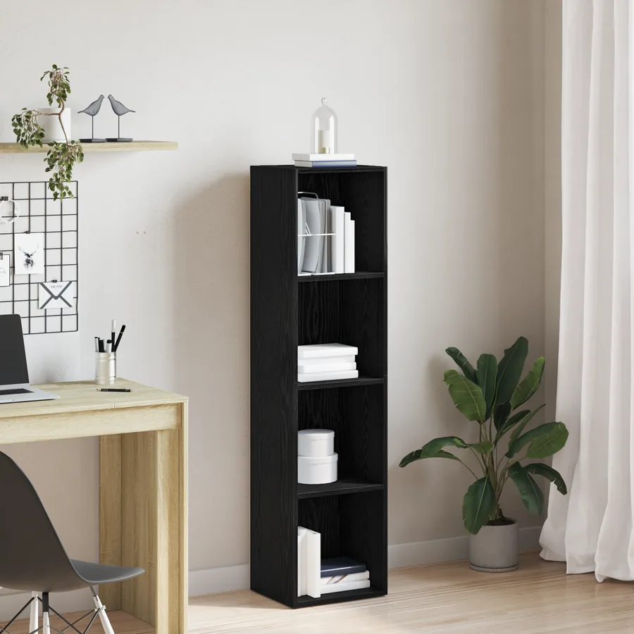 Bibliothèque chêne noir 36x30x143 cm bois d'ingénierie