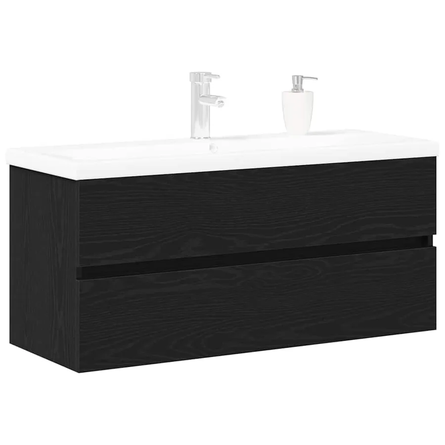 Meuble de Lavabo de Salle de Bain Chêne noir 90 x 39 x 62 cm - 3