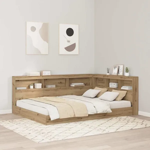 Tête de lit de rangement Chêne artisanal Bois d'ingénierie