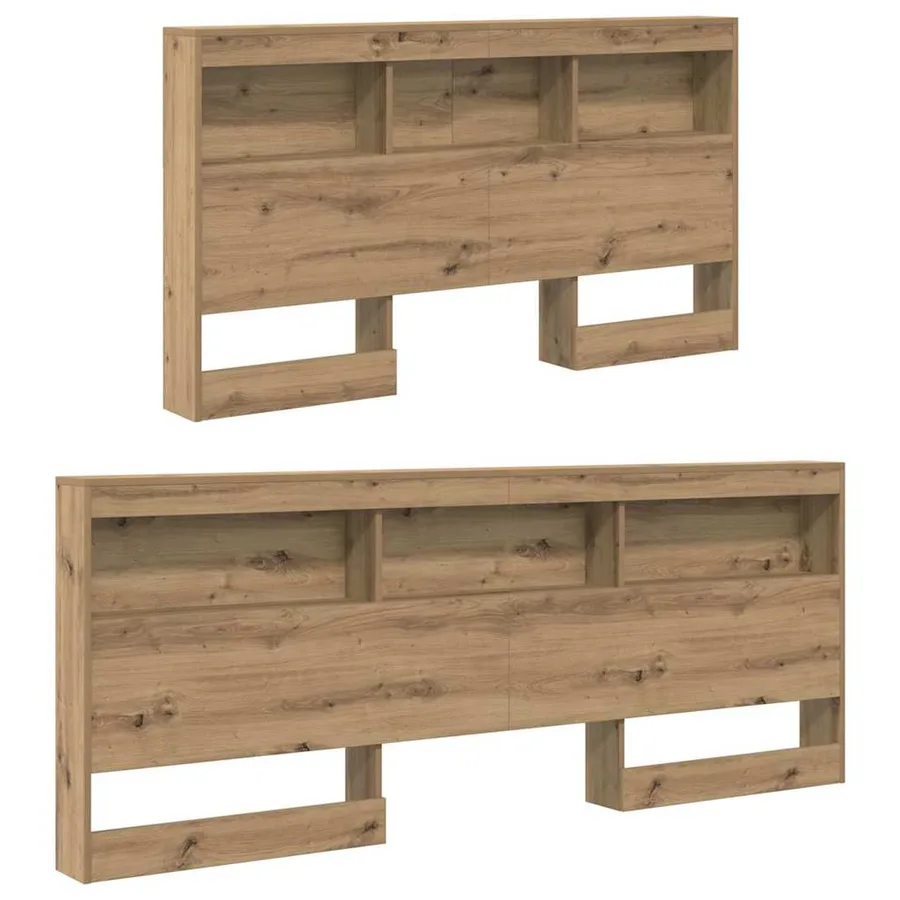 Tête de lit de rangement Chêne artisanal Bois d'ingénierie - 5