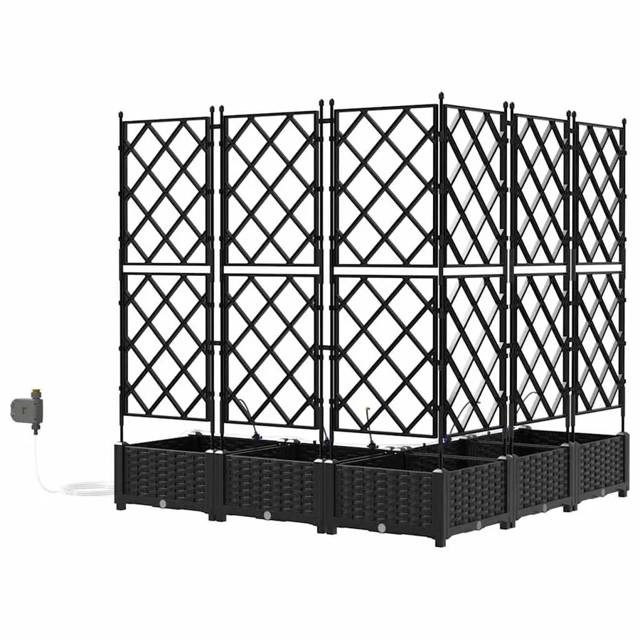 Cache-pot de jardin 5 pc Noir 120 x 120 x 126 cm PP - 7