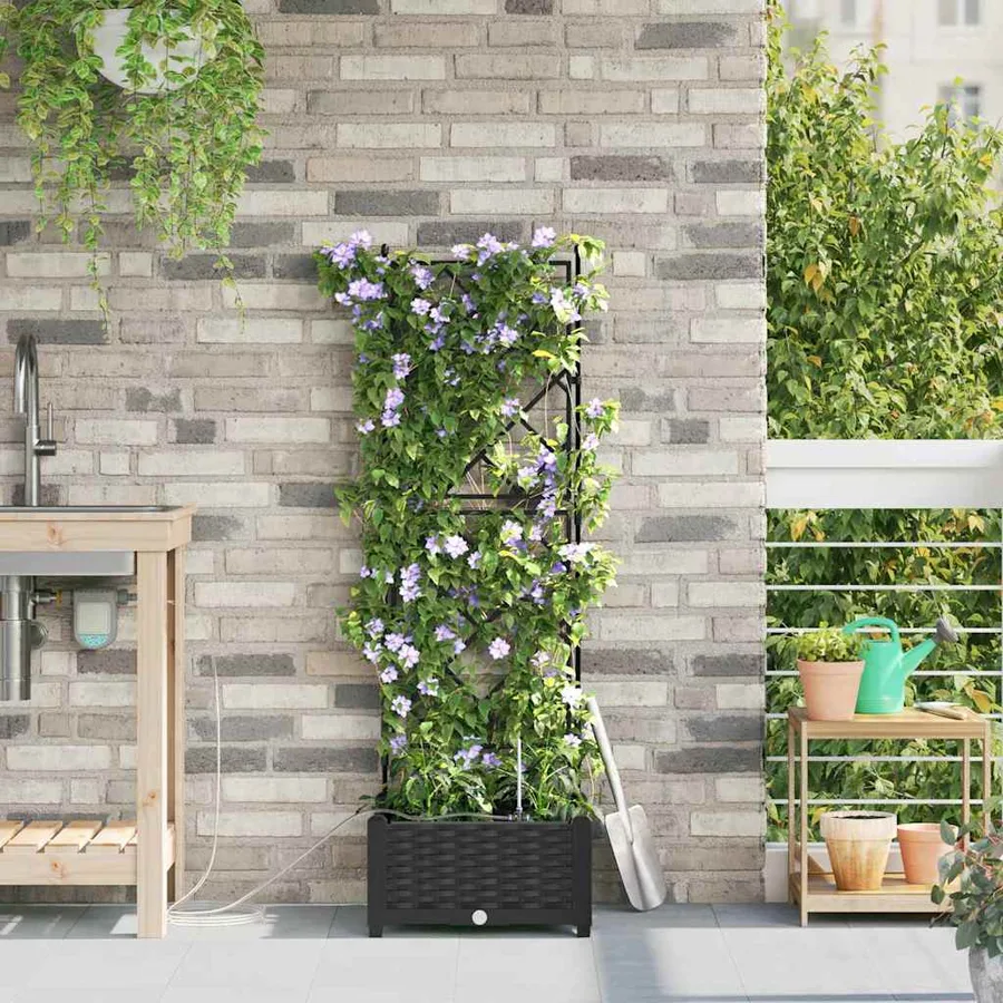 Cache-pot de jardin Noir 40 x 40 x 126 cm PP - 3