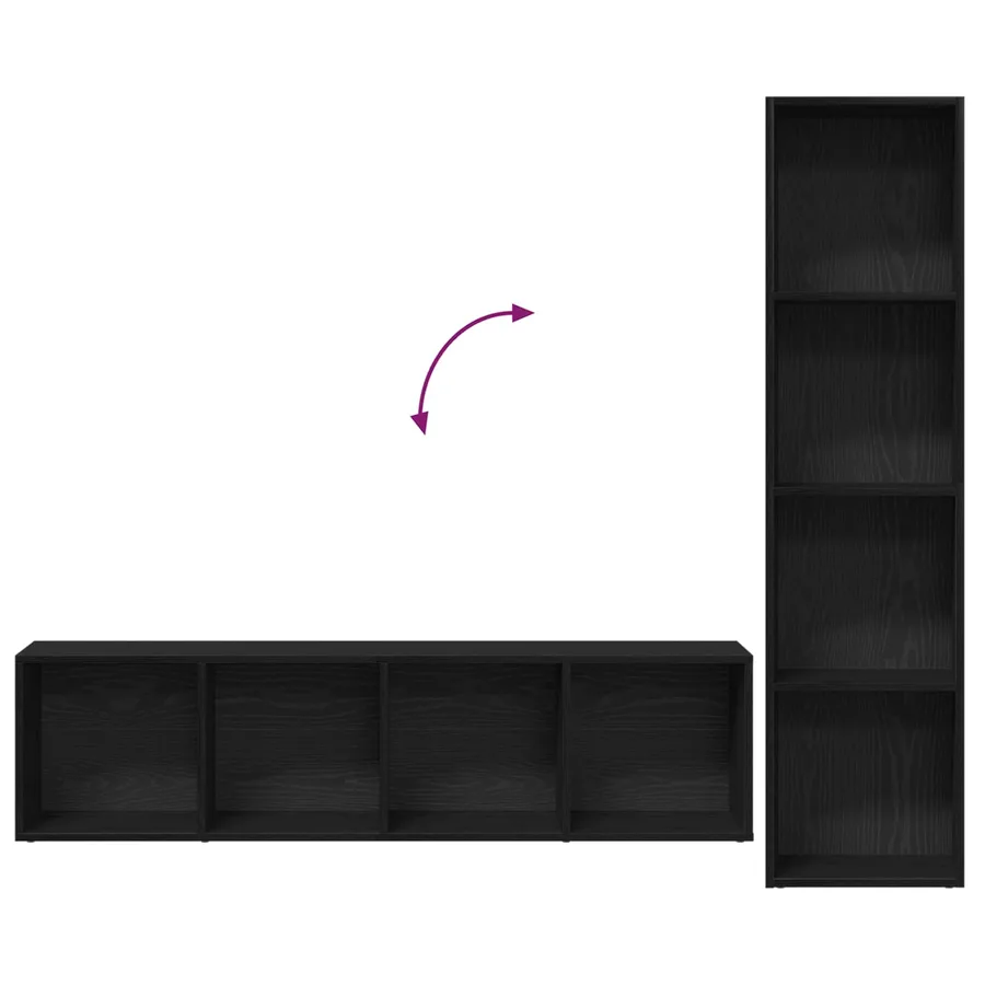 Étagère 3 pcs Chêne noir 36 x 30 x 143 cm Bois d'ingénierie - 10