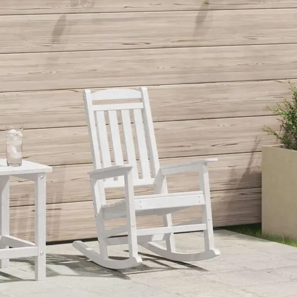 Chaise Berçante de Jardin Blanc 92 x 70 x 108 cm HDPE