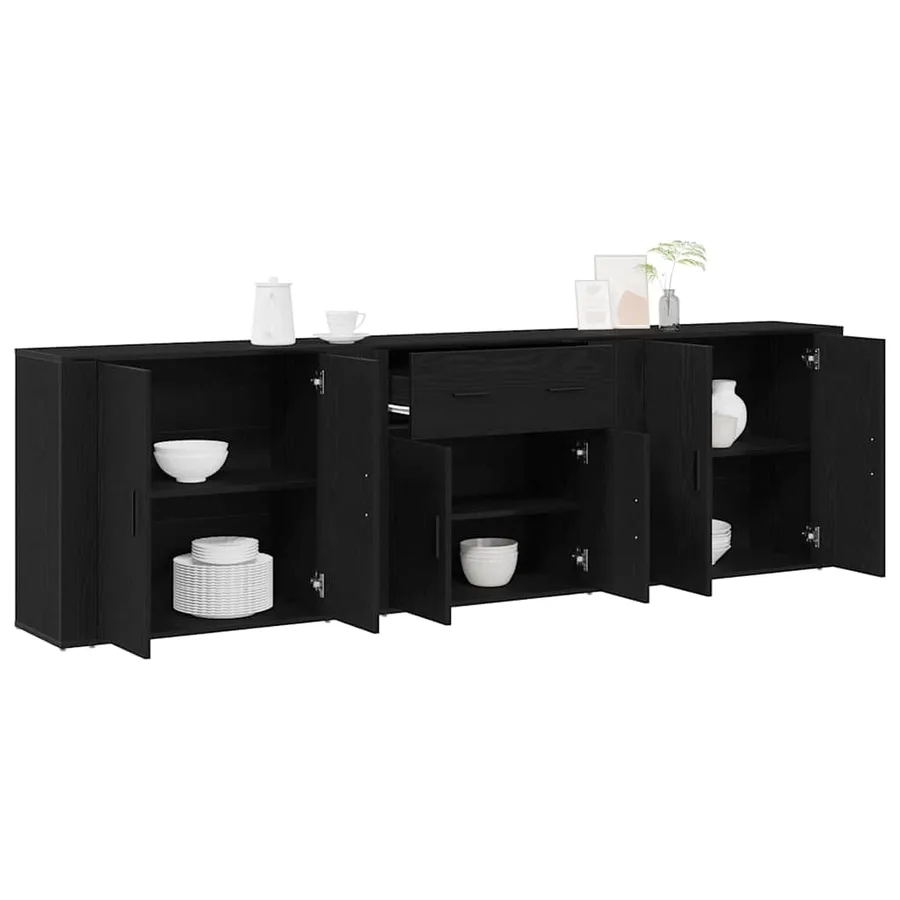 Buffet Chêne noir 240 x 33 x 70 cm Bois d'ingénierie - 3