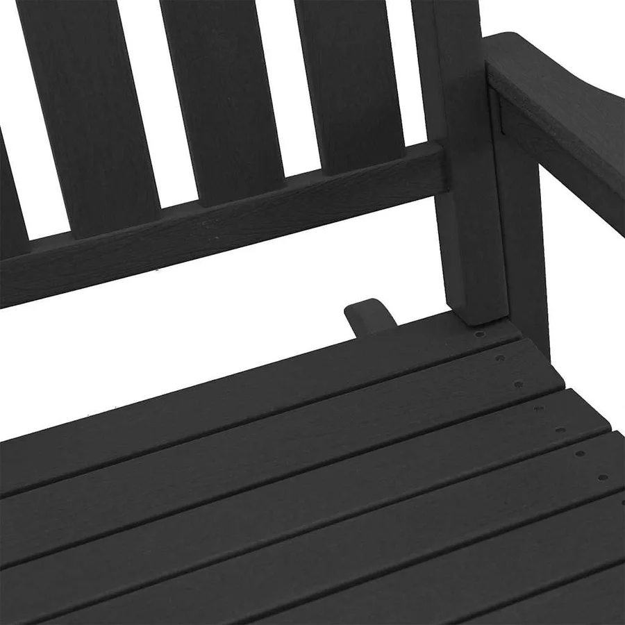 Chaise à bascule 2 pcs Noir 92 x 70 x 108 cm Polyéthylène - 9