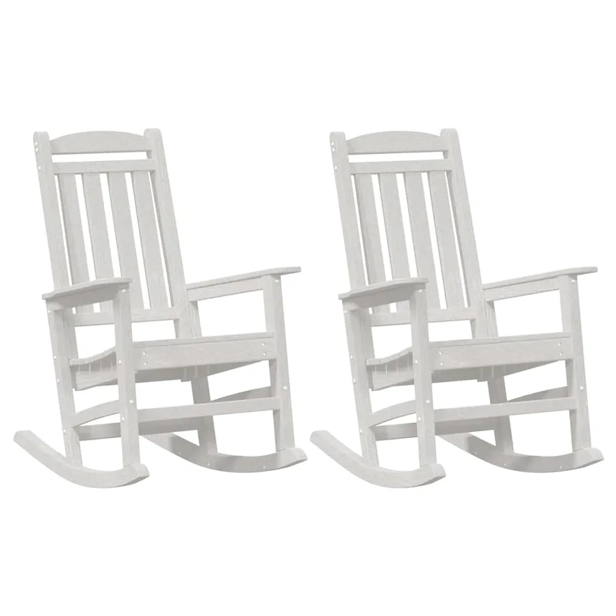 Chaise à bascule 2 pcs Blanc 92 x 70 x 108 cm Polyéthylène - 2